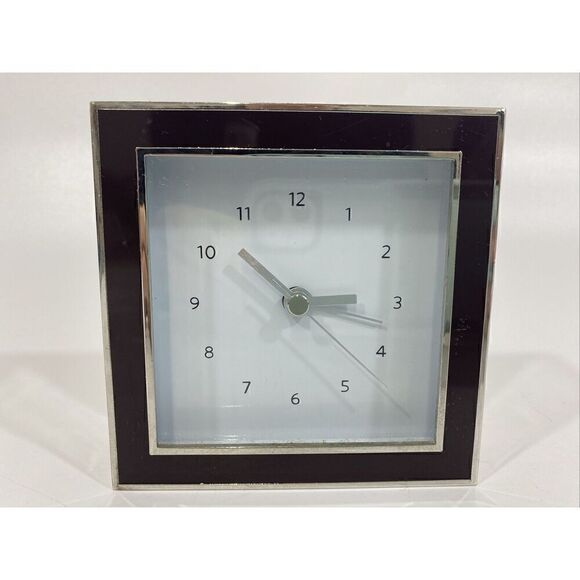 Restoration Hardware Desk Clock Chrome Discontinued Parts Or Repair - Picture 1 of 7